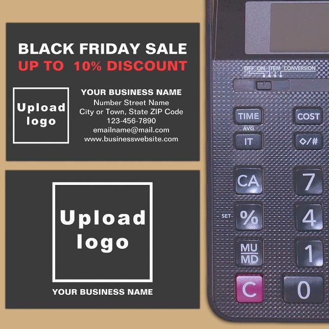 Venta de Viernes Negro sobre Tarjeta de Gabinete N (Front and back of the enclosure card)