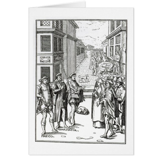 Venta del pregonero, después de un grabar en (Frente)