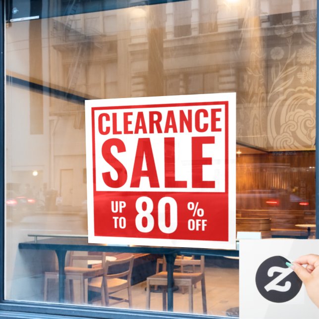 Venta enorme de liquidación en rojo Vinilo para ve (Ventana de cafetería)