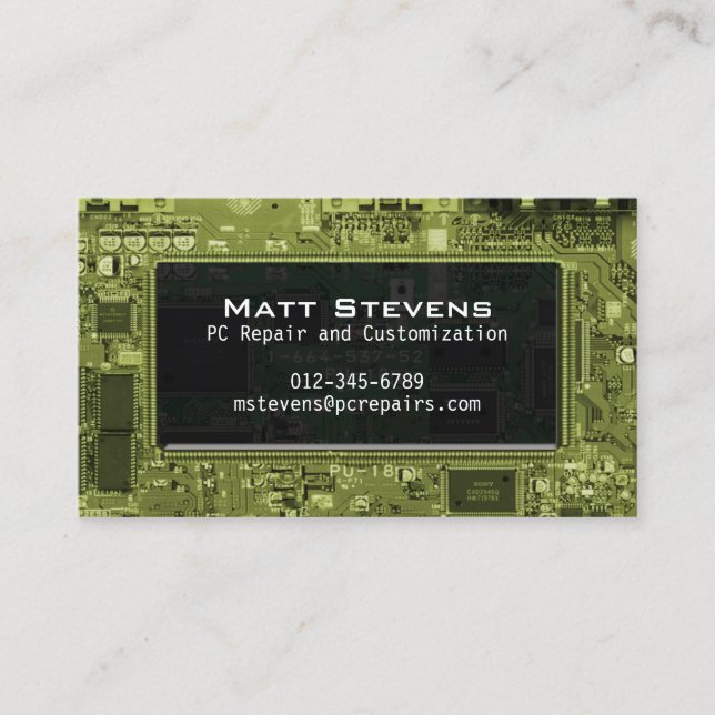 Ventana Circuitos de la tarjeta de visita de repar (Anverso)