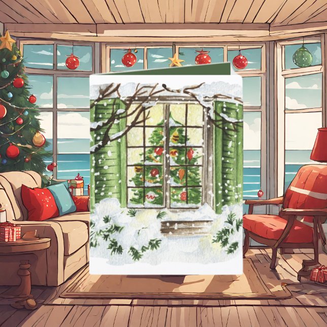 Ventana de árbol de navidad festiva agregar texto (Subido por el creador)