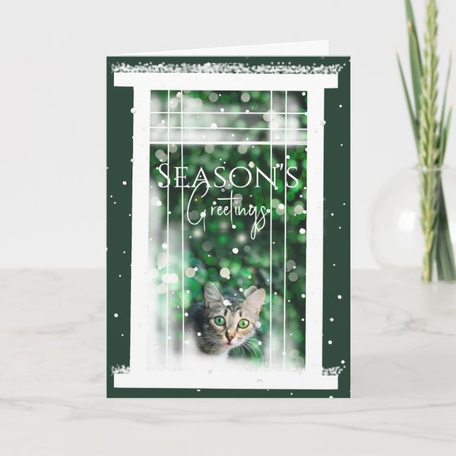 Ventana de invierno con una tarjeta de Navidades d (Anverso)