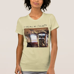 Ventana de la camiseta de la pobreza