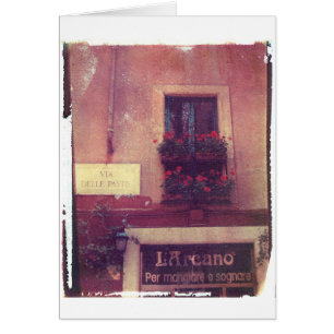 Ventana de Roma con los geranios