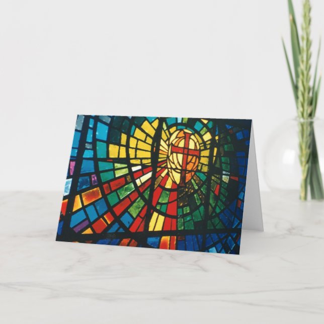 Ventana de vidrio manchado Tarjeta de felicitación (Anverso)
