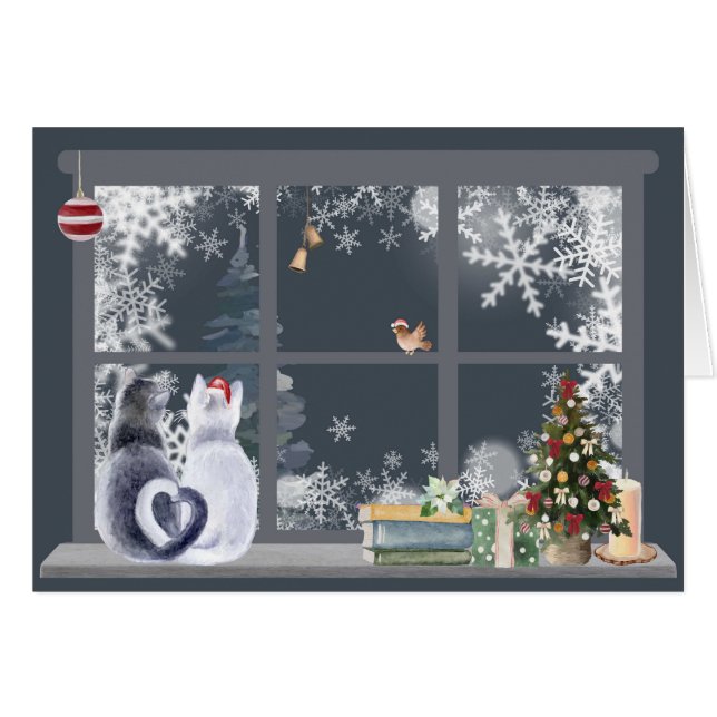 Ventana Gatos en Navidades (Anverso (Horizontal))