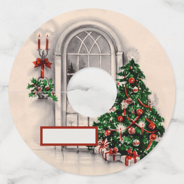 Ventana navidades Luces Etiqueta Vidrio (Anverso)