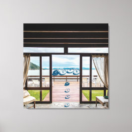 Ventana Ver Impresión de lienzo estirado de frases