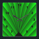 Ventilador Art Deco Diseño Reloj de pared de Green<br><div class="desc">Diseño deco de arte de reloj de pared que puedes personalizar con cualquier texto que elijas. Si necesita ayuda para personalizar,  póngase en contacto con nosotros a través del enlace de esta página. Reloj Art Déco en la pared.</div>