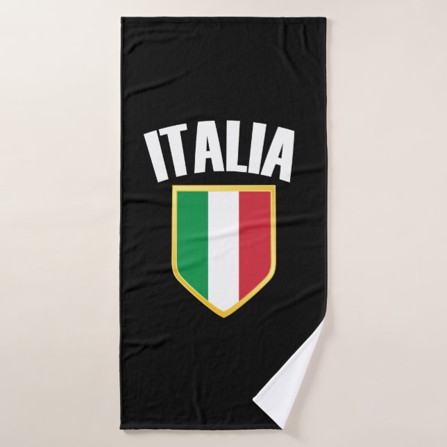 Ventilador de la bandera italiana del Escudo itali (Toalla de baño)