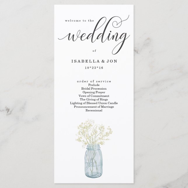 Ventilador del programa de Masa/Ceremonia del boda (Anverso)