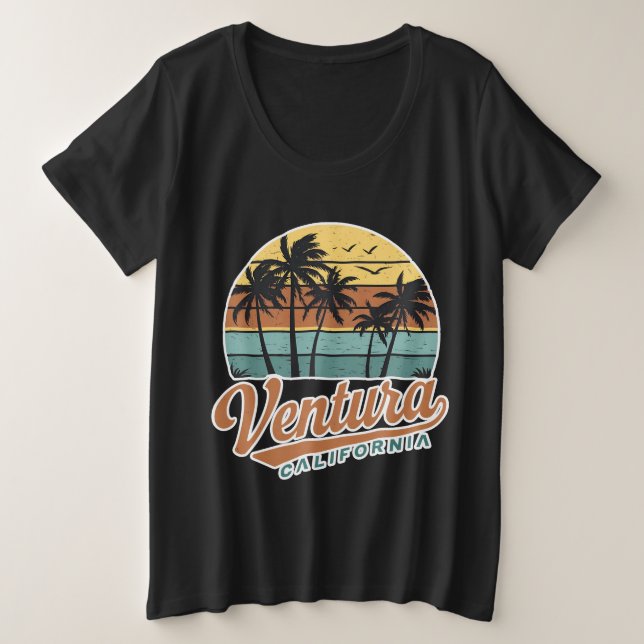 Ventura California - atardecer retro vintage (Anverso del diseño)