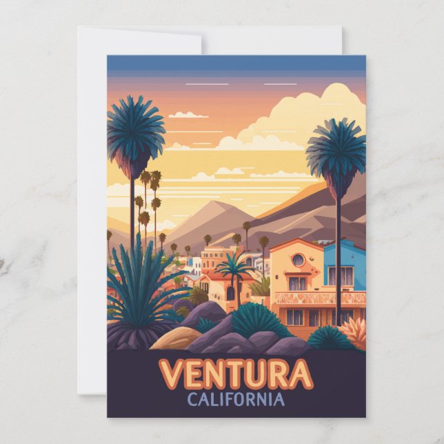 Ventura Sunset Mountains Southern California Retro (Anverso)