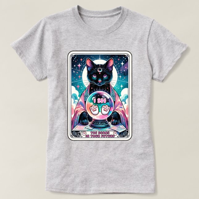 Veo La Camiseta De La Tarjeta Tarot Del Gato (Diseño del anverso)