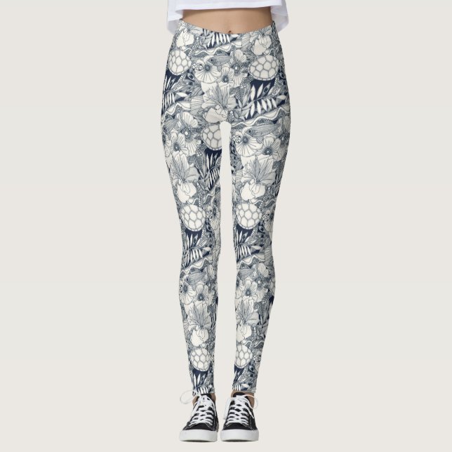 Veo las leggings índigo de Hawaii (Anverso)
