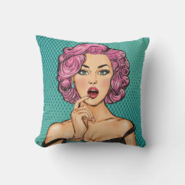 Ver a la dama de arte pop de vuelta con almohada d