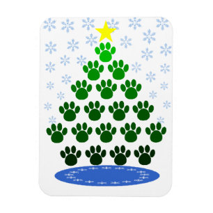 Ver aquí imán premium "Paw imprime árbol de Navida