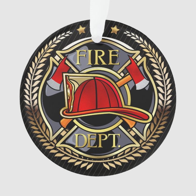 Ver Atrás - Ornamento acrílico del bombero (Anverso)