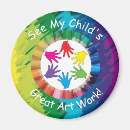 Ver el gran imán de trabajo artístico de mi hijo