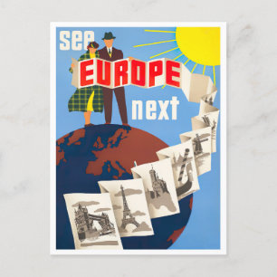 Ver Europa siguiente postal de viaje vintage