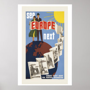 Ver Europa Siguiente Póster de Viaje Vintage - Enm