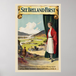 Ver Irlanda Primero Póster de Viaje Antiguo