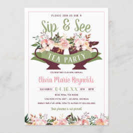 Ver la invitación a Baby Shower de Sip y See Tea F