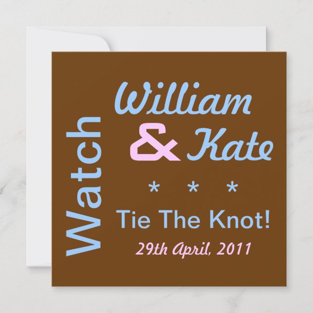 Ver la invitación de William y Kate Tie The Knot (Anverso)