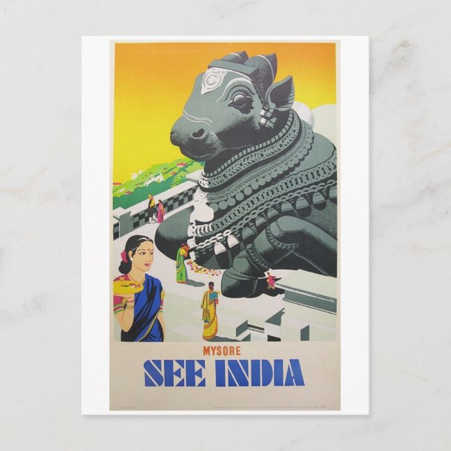 Ver la postal de India desde un cartel de época (Anverso)