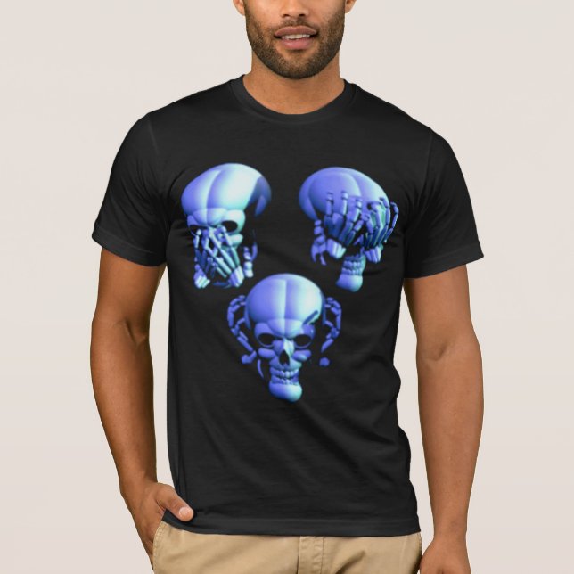 Ver No, Oír No, No Hablar Camisetas Malvadas (Anverso)