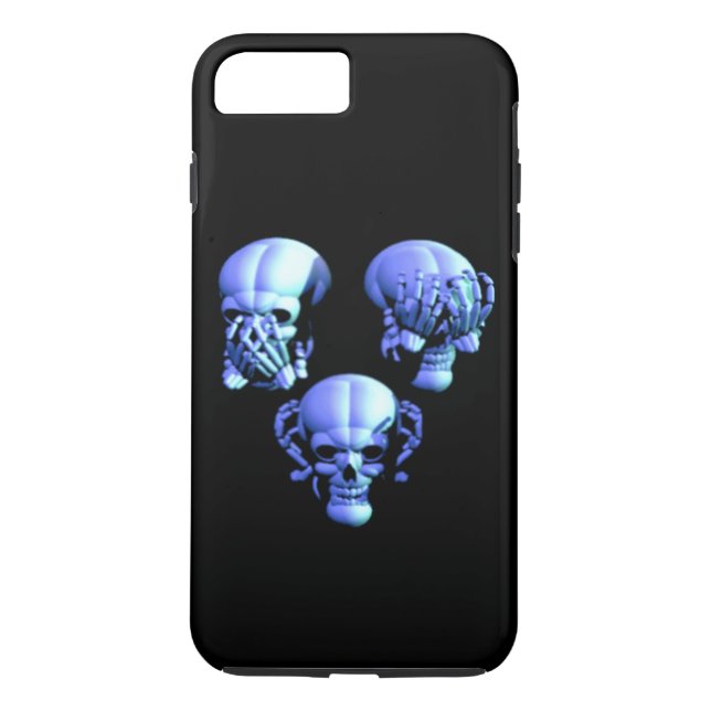 Ver Oír No Hablar Mal Skulls Funda para iPhone 7 (Reverso)