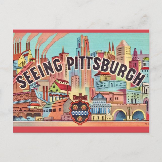 Ver Pittsburgh Tarjeta Postal Ilustrada (Anverso)