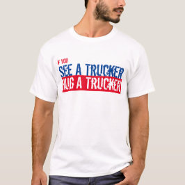 Ver Un Camionero, Abrazar Un Camiseta Estadouniden
