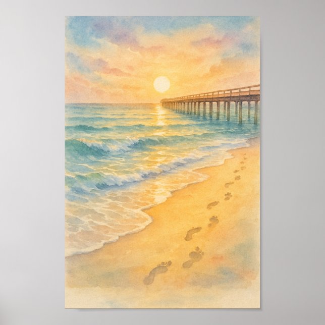 Verano 8, mareas doradas, impresión estacional (Frente)