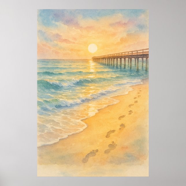 Verano 8, mareas doradas, impresión estacional (Frente)