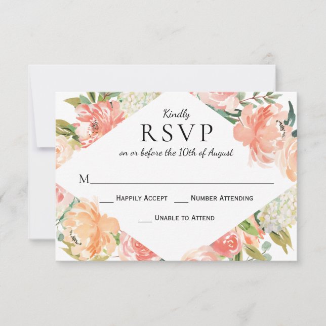 Verano acuarela Floral Medley RSVP (Anverso)