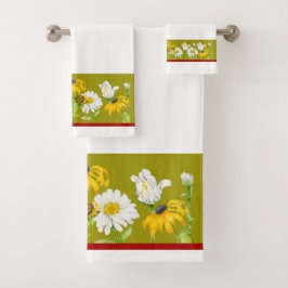 Verano alegre en un juego de toallas de baño