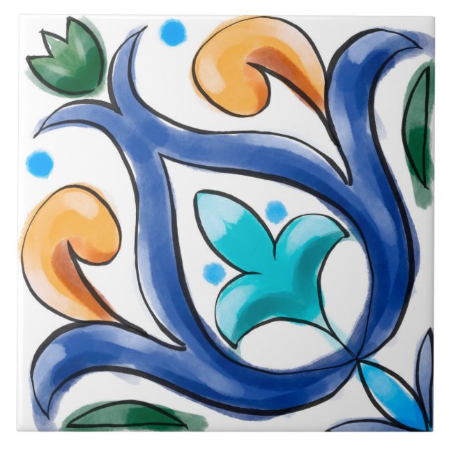 Verano, azulejos sicilianos, majólica, (Frente)