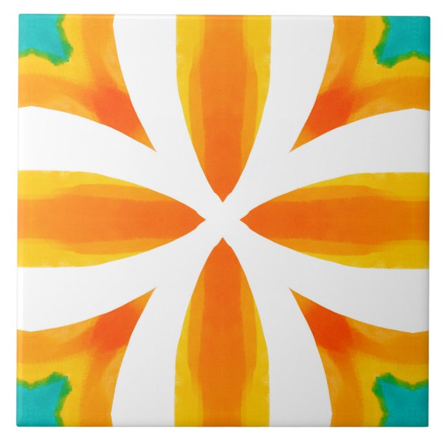 Verano, baldosas sicilianas, mayólica, cerámica (Frente)