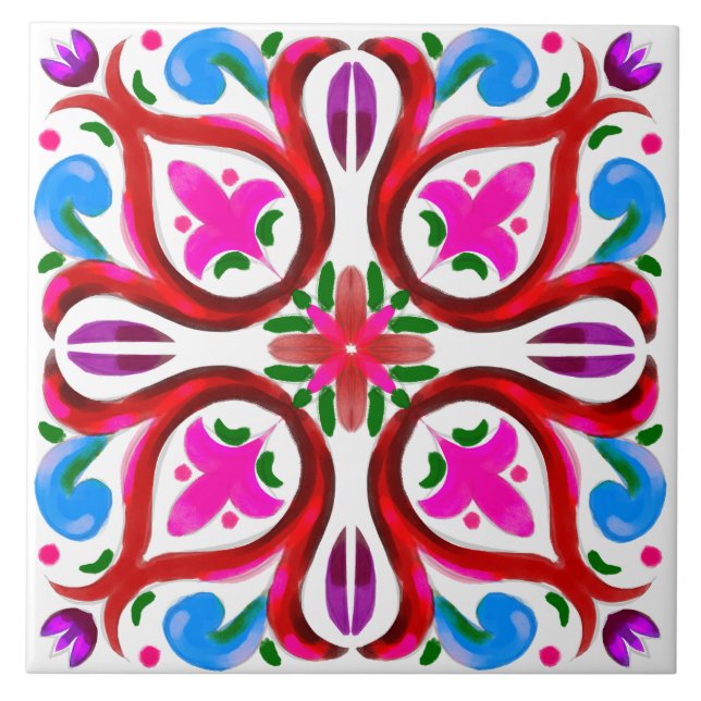 Verano, baldosas sicilianas, mayólica, cerámica (Frente)