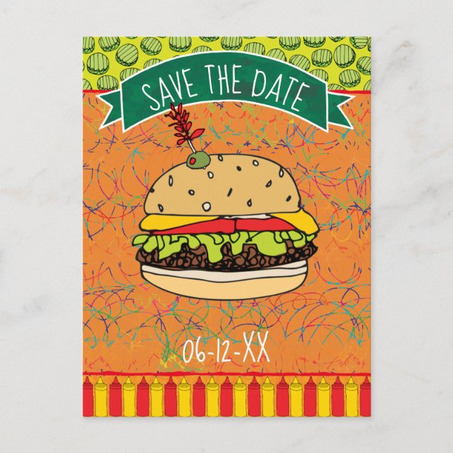 Verano BBQ Guardar la invitación de fecha (Anverso)