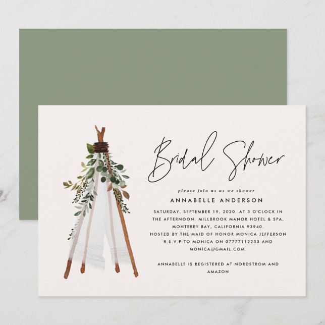 Verano botánico contemporáneo bohemio (Anverso / Reverso)