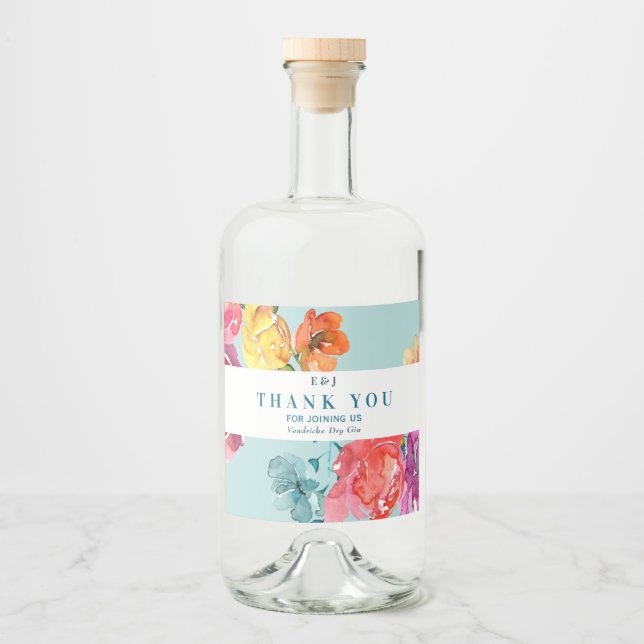 Verano brillante "Gracias" Etiqueta de botella de  (Anverso)