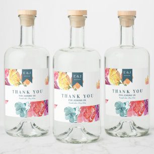 Verano brillante "Gracias" Etiqueta de botella de 