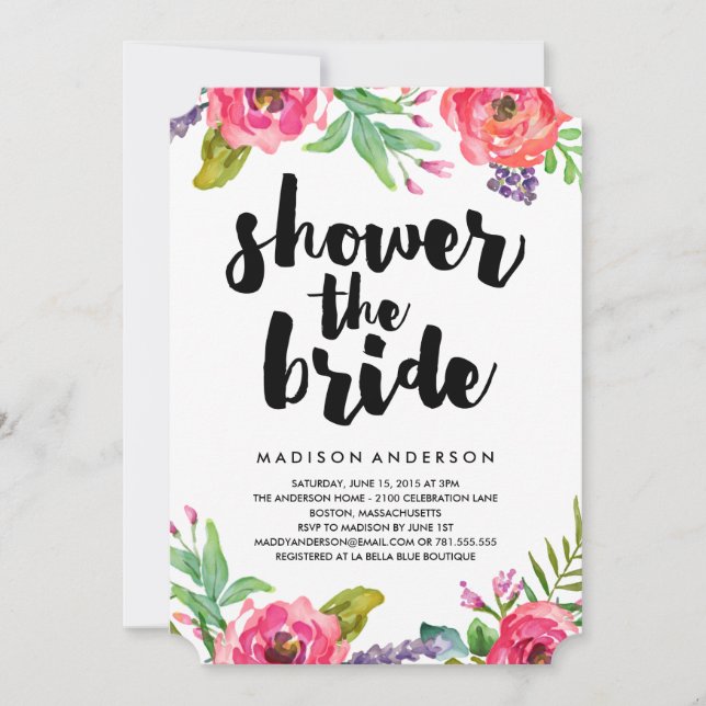 Verano brillante | Invitación a la ducha de novia (Anverso)
