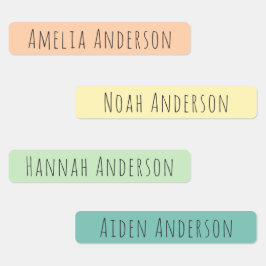 Verano brillante niños felices etiquetas de nombre