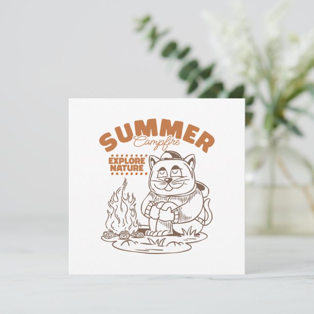 Verano Campfire Explorar la naturaleza - Gato de é (Anverso de pie)