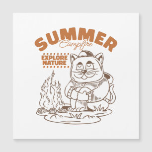 Verano Campfire Explorar la naturaleza - Gato de é