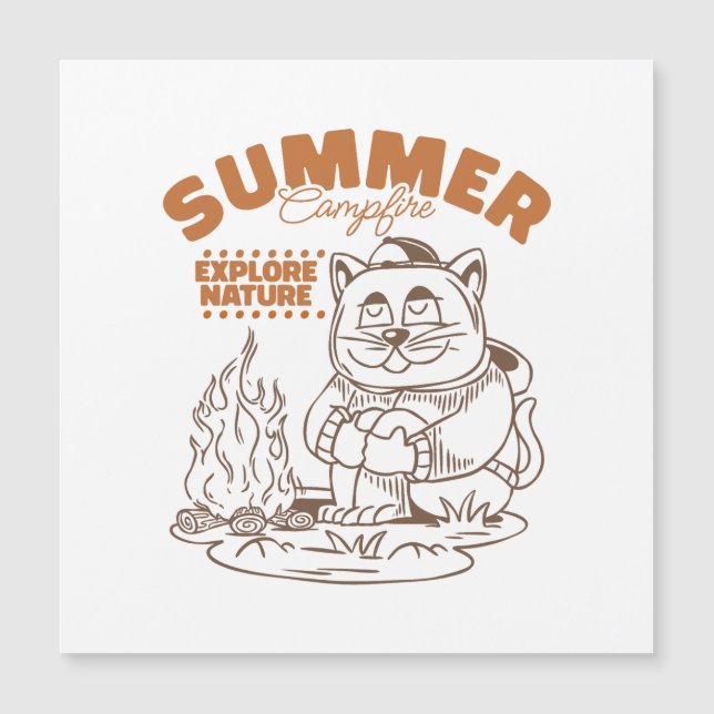 Verano Campfire Explorar la naturaleza - Gato de é (Anverso)
