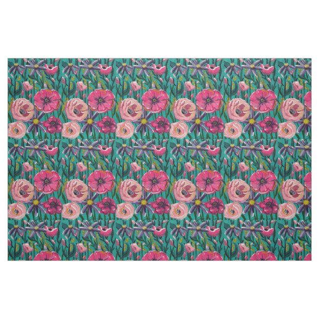 Verano de algodón en tela de Aqua ("Cuarto gordo" (fat quarter))
